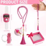 24 Sets Islamic Tasbih Prayer Beads Digital Tasbeeh Counter Bulk Islamic Eid Party Favors with Bows Box Moslem Prayer Gift Elegant Beads with LCD Finger Counter for Ramadan Hajj Dhikr Meditation - Image 3
