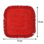 Kuber Industries Velvet Flower Print Pooja Aasan/Prayer Aasan/Meditation Mat for Home (Red) 54KM4128 - Image 6
