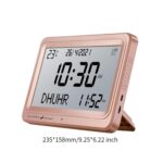 MYADDICTION Muslim Prayer Clock Digital Clock Table Clock Party Azan Alarm Clock Islamic Gold White Screen - Image 3