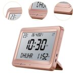 MYADDICTION Muslim Prayer Clock Digital Clock Table Clock Party Azan Alarm Clock Islamic Gold White Screen - Image 8