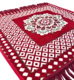 Pack of 2 Pieces Velvet Prayer Mat 2x2 Ft | Traditional Asana Pooja mat for Sitting 24x24 Inches | Aasan Mat for Puja Mandir | Meditation Assan Mat | Multipurpose Area Rug, Red Floral - Image 5