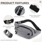 Kraptick Premium Unisex Waist Bag for Men and Women - Stylish Fanny Pack, Hip Bag, Outdoor Waist Bag (Grey) - Image 4