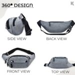 Kraptick Premium Unisex Waist Bag for Men and Women - Stylish Fanny Pack, Hip Bag, Outdoor Waist Bag (Grey) - Image 5