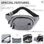 Kraptick Premium Unisex Waist Bag for Men and Women - Stylish Fanny Pack, Hip Bag, Outdoor Waist Bag (Grey) - Image 6