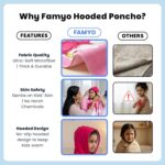 Famyo® Poncho Hooded Towel for Kids 1–7 Years | Quick Dry Kids Towel | Soft Lightweight Baby Wrap for Beach | 60 X 60Cm Toddler Pool Towel for Boys & Girls | Micro-Fiber Bath Towels | Hairy Unicorn - Image 9