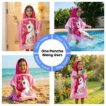 Famyo® Poncho Hooded Towel for Kids 1–7 Years | Quick Dry Kids Towel | Soft Lightweight Baby Wrap for Beach | 60 X 60Cm Toddler Pool Towel for Boys & Girls | Micro-Fiber Bath Towels | Hairy Unicorn - Image 10