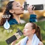 MILTON Navi 800 2-in-1 Lid Sip or Gulp Water Bottle 800 ml | Sturdy Handle I BPA Free| Food-Grade | One-Touch Open | Leak-Proof | Ideal for Office, School, College, Gym, Black - Image 4