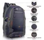 Half Moon Extra Large Size 55L Travelling Laptop Bag | Rucksack Trekking Backpack Men Women Luggage Pack | Travel Tracking Hiking Bags for Man Woman Boys Girls with Laptop Compartment (Navy Blue) - Image 3