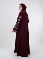 Women Firdous Fabric Embellished Abaya | Stone Work Design | Long Sleeve | Without Dupatta - Image 5