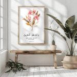 Kufi Studio Islamic Arabic Calligraphy Wall Art canvas print, floral art with Wooden Frames, and Allah is the of planner | Islamic Wall Art | Modern Home Decor. - Image 4