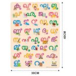 Webby Wooden Malayalam Alphabets Montessori Educational Pre-School Puzzle Toy for Kids - Image 6