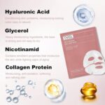 OVIOL Collagen Face Mask Pack of 4 Overnight Pack of 4 Deep Collagen Night Mask Korean Glass Skin Hydrogel Mask for Deep Hydration, Anti-Aging & Pore Minimizing | | Hyaluronic Acid, Niacinamide, Vitamin E (34g)(4 pack) - Image 5