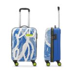 Skybags Cabin Stroke Abs Hardshell Luggage (55 Cm) | Printed Luggage 4 Wheel Inline Trolley Bag with 8 Wheels and in-Built Combination Lock | Unisex, Blue and White, Small - Image 3