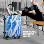 Skybags Cabin Stroke Abs Hardshell Luggage (55 Cm) | Printed Luggage 4 Wheel Inline Trolley Bag with 8 Wheels and in-Built Combination Lock | Unisex, Blue and White, Small - Image 4
