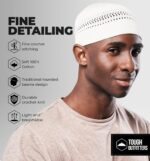 Tough Headwear Kufi Hat - Kufi Hats for Men Muslim, Turkish Kufi Cap, White Lattice, One Size - Image 3