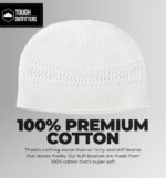 Tough Headwear Kufi Hat - Kufi Hats for Men Muslim, Turkish Kufi Cap, White Lattice, One Size - Image 5
