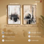 Kaaba Abstract Minimalist Islamic Canvas Painting With Frame For Living Room Islamic Kabba Framed Large Wall Art Painting for Decoration, Stylish, Wall Decor (Set of 2, 58x89 cm) - Image 5