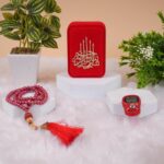 HADIYAH Red Velvet Tasbeeh Combo Pearl Tasbeeh with Digital Counter - Image 4