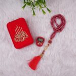 HADIYAH Red Velvet Tasbeeh Combo Pearl Tasbeeh with Digital Counter - Image 5