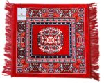 Kuber Industries 2 Pieces Velvet Prayer Mat/Aasan/Pooja Mat/Meditation Mat/Multipurpose Velvet Rug Mat 2 ft X 2 ft (Gold & Red) CTKTC33950, Standard - Image 8