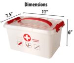 IMPEX First Aid Kit Box Lockable Medicine Storage Box Family Emergency Kit Cabinet Organizer with Detachable Tray and Handle Portable for Home Camping Travel Hiking - Image 5