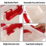 IMPEX First Aid Kit Box Lockable Medicine Storage Box Family Emergency Kit Cabinet Organizer with Detachable Tray and Handle Portable for Home Camping Travel Hiking - Image 8