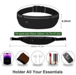 Running Belt Fanny Pack for Women，Water Resistant Large Capacity Waist Pack for iPhone 16 15 14 13 Samsung，Lightweight Running Phone Holder，Slim Money Belt Running Pouch for Hiking Outdoor, Black, 65 - Image 3