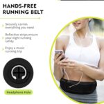Running Belt Fanny Pack for Women，Water Resistant Large Capacity Waist Pack for iPhone 16 15 14 13 Samsung，Lightweight Running Phone Holder，Slim Money Belt Running Pouch for Hiking Outdoor, Black, 65 - Image 4
