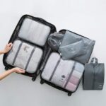 Travel Organizer Packing Cubes Set with Shoe Bag Space Saver Storage Pouches for Clothes, Laundry Cosmetics Lightweight Luggage - Image 4