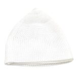 Islamic Prayer Kufi Muslim Cap for Men or boy namaz topi for namaz (4 Cap) White - Image 3