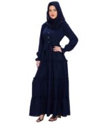 Premium Dubai Pattern Women's Burqa/Burkha for Any Occasion - Trending Islamic Wear for Girls and Women (Blue) - Image 3