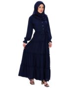 Premium Dubai Pattern Women's Burqa/Burkha for Any Occasion - Trending Islamic Wear for Girls and Women (Blue) - Image 4