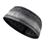Men Muslim Prayer Hat Cotton Hand Embroidered Topi Hat Islamic Worship Prayer Headwear Eid Ramadan Prayer Muslim Cap - Image 4