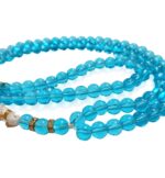Combo Transparent Tasbeeh 100 Glass Beads Muslim Islamic Salat Prayer Tasbih Mala 16 Inches Long Tasbeeh for Travel Tasbeeh Counter For Unisex Adult (Firozi/Turquoise and Clear) - Image 4
