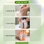 Herbal Giloy Detox Foot Patches (10 Patches) Stress Relief and Bloating Support, Body Detox Foot Patches, Night Use Herbal Wellness Patches for Relaxation Natural Ingredient, Foot Pads for Men & Women (Pack of 10 patch) - Image 4