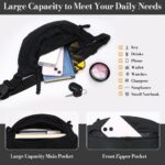 ZIBUYU® Waist Bag for Men, Waterproof Nylon Crossbody Bag for Men & Women, Lightweight Fanny Bag for Men with Double Layer Storage Adjustable Strap, Black - Image 3