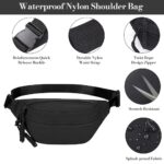 ZIBUYU® Waist Bag for Men, Waterproof Nylon Crossbody Bag for Men & Women, Lightweight Fanny Bag for Men with Double Layer Storage Adjustable Strap, Black - Image 5