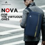 Aristocrat Nova 15L Laptop Backpack for Men & Women with Bottle Pocket | Padded Shoulder Straps, Multi Compartments | Travel & College Bag | Dark Blue - Image 3