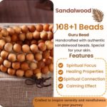 RDK Sandalwood Mala for Meditation and Prayer, Natural Chandan Prayer Beads, Beige Spiritual Japa Mala for Chanting, Meditation and Yoga Practice, Unisex Religious and Spiritual Item 108+1 Beads Size 8 MM - Image 6
