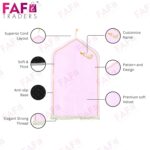 FAF Jannat Premium Customized Pink Janamaz Prayer Mat with Embroidered Name | Soft Velvet Musalla for Salah, Namaz & Ramadan | Personalized Muslim Prayer Rug for Hajj, Umrah & Nikah - Image 4