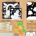 Imagimake DIY Neon Art Kit |Painting & Coloring Kit with Neon Brush Pens & Stamps| Mess Free Art & Craft kit for Kids 8-12 | Gift for Girls & Boys Ages 8,9,10,11,12 (UV Light Not Included) - Image 3