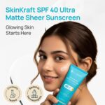 SkinKraft Ultra Matte Sunscreen SPF 40 for Normal to Oily Skin – Aloe Vera & Vitamin C – Broad-Spectrum UVA/UVB Protection with Matte, Non-Sticky, Fast-Absorbing Finish – 50ml - Image 6