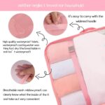 7pcs Set Travel Organizer Packing Cubes Lightweight Travel Luggage Organizers with Laundry Bag or Toiletry Bag Laundry Organiser Polyester, 20 x 10 x 5 cm (Pink) - Image 4