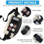 GUSTAVE® Waist Bags for Men Women with 4 Badges for decoration and Adjustable Strap, Waterproof Sling Bag Creative Stylish Sport Chest Bag Waist Pack for Hiking Travel Camping Running Sports - Image 3