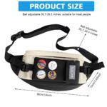 GUSTAVE® Waist Bags for Men Women with 4 Badges for decoration and Adjustable Strap, Waterproof Sling Bag Creative Stylish Sport Chest Bag Waist Pack for Hiking Travel Camping Running Sports - Image 4