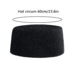 SIQITECHNO Mens Muslim Kufi Hats Ramadan Prayer Kufi Hats for Men Islam Prayer Hat Eid Gift Ramadan Eid Gift Arabian Headwear Black, Black, 23.6in - Image 4