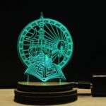 Red Robin Islamic MASJID Quran 3D Optical Illusion Acrylic USB Powered Wooden Base Night Lamp, Multicolour LED Plug n Play, Office Light, Car Dashboard Light, Best for Gift - Pack of 1 (USB0105, 7CM) - Image 3