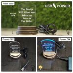 Red Robin Islamic MASJID Quran 3D Optical Illusion Acrylic USB Powered Wooden Base Night Lamp, Multicolour LED Plug n Play, Office Light, Car Dashboard Light, Best for Gift - Pack of 1 (USB0105, 7CM) - Image 4