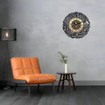 Islamic Wall Clock 30cm x 30cm – Black & Golden Acrylic + Wooden Designer Wall Clock for Living Room, Bedroom & Office Décor - Image 3
