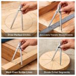 Professional Steel Locking Wing Compass with Pencil Holder | Heavy-Duty Woodworking Scribe & Divider Tool - Includes Pencil & Sharpener (Available in 6", 8", 10") (6") - Image 4